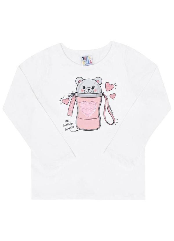 Blusa Manga Longa Menina Branco