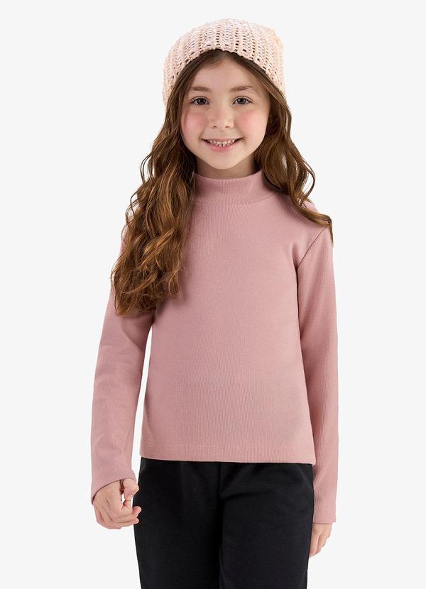 Blusa Manga Longa Feminina em Ribana Rosa