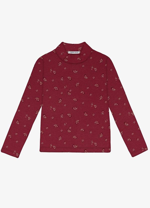 Blusa Manga Longa Feminina Infantil Vermelho
