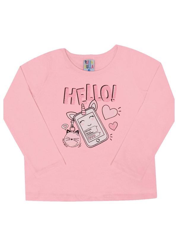 Blusa Manga Longa Menina Rosa