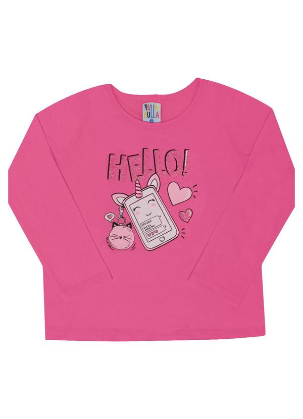Blusa Manga Longa Menina Rosa