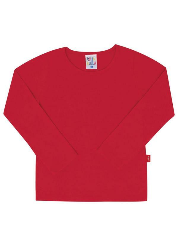 Blusa Manga Longa Menina Vermelho