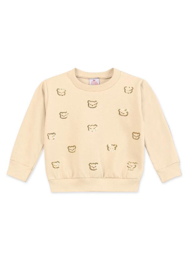 Vista 2 Blusa Manga Longa Infantil Bege Marisol Marisol