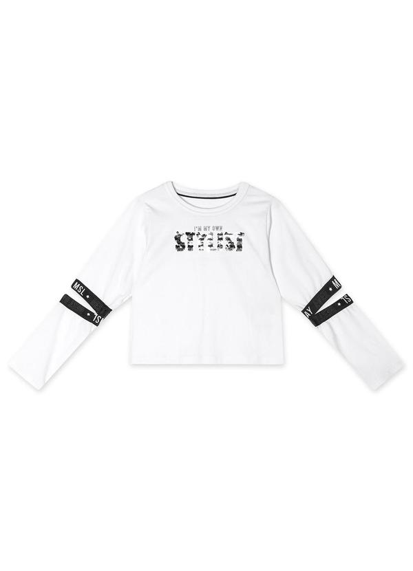 Vista 2 Blusa Manga Longa Infantil Branco Marisol Marisol