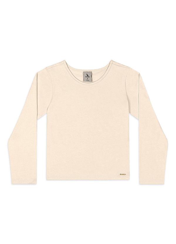 Blusa Manga Longa Infantil em Cotton Bege