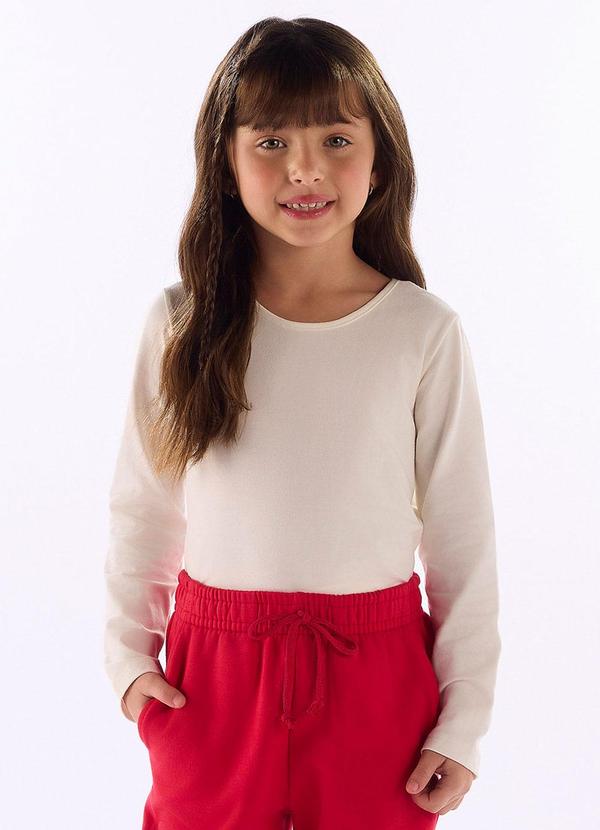 Blusa Manga Longa Infantil em Cotton Branco