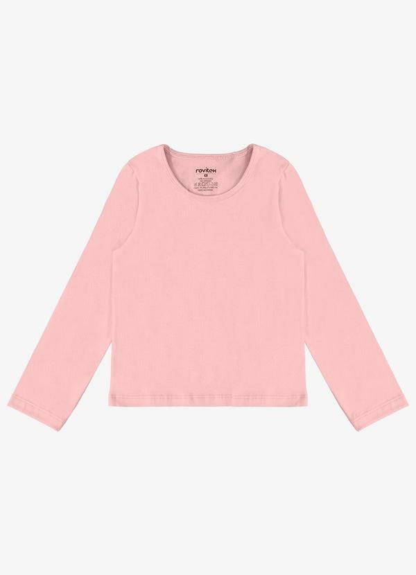 Blusa Manga Longa Infantil Feminina Rosa