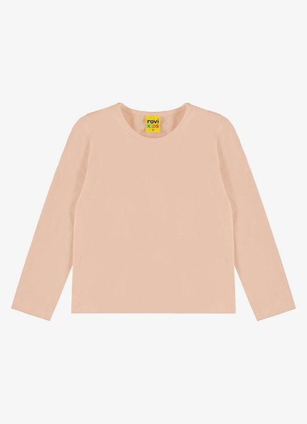 Blusa Manga Longa Infantil Feminina Rosa