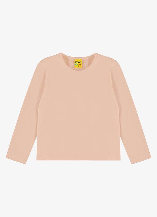 Blusa Manga Longa Infantil Feminina Rosa