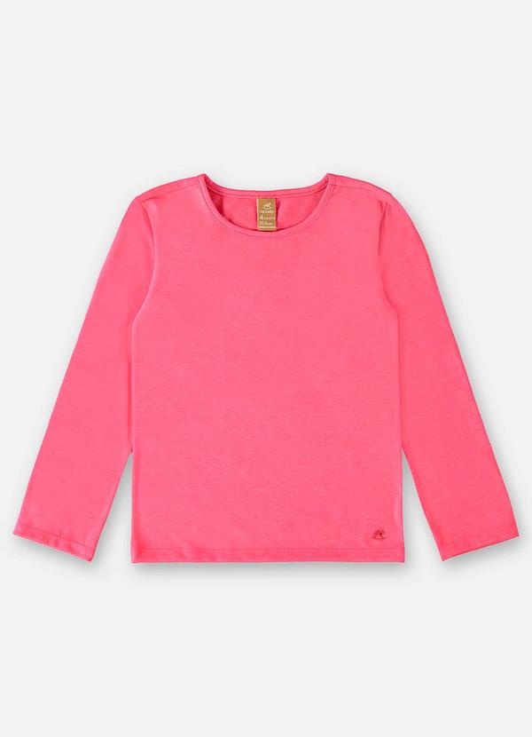 Vista 2 Blusa Manga Longa Infantil Menina Rosa Quimby Quimby