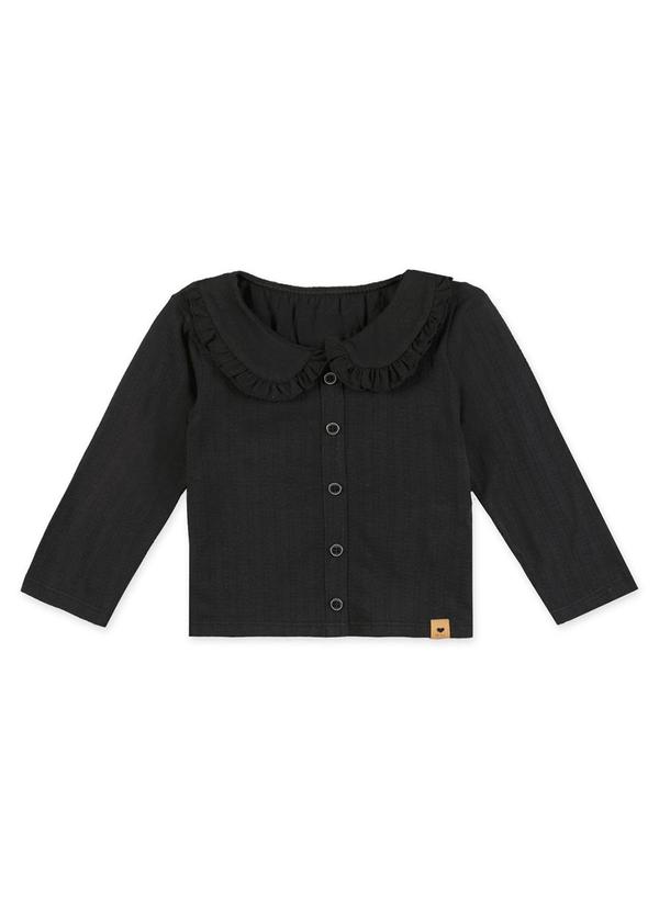 Vista 2 Blusa Manga Longa Infantil Preto Marisol Marisol