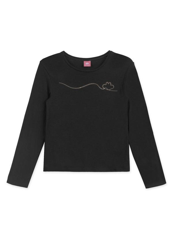 Blusa Manga Longa Infantil Preto