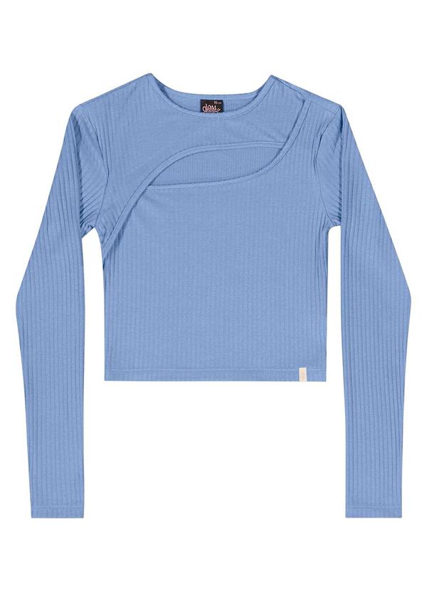Blusa Manga Longa Juvenil Azul
