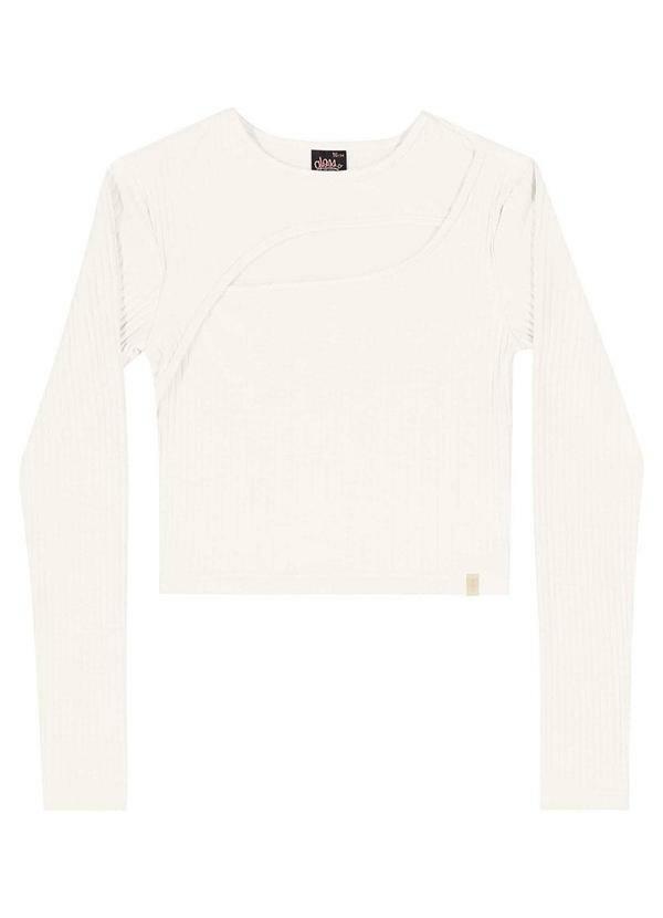 Vista 2 Blusa Manga Longa Juvenil Bege Gloss Gloss