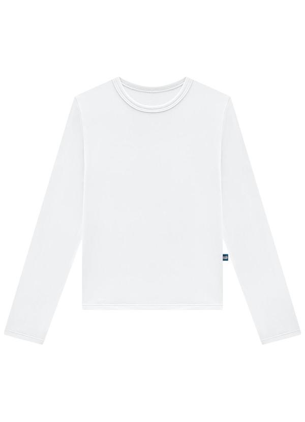 Vista 2 Blusa Manga Longa Malha Térmica Unissex Branco Marlan Marlan