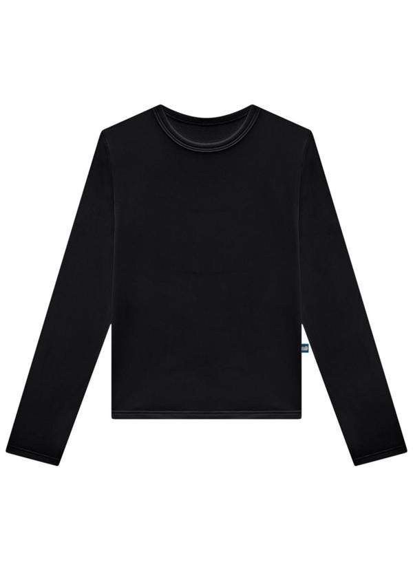 Vista 2 Blusa Manga Longa Malha Térmica Unissex Preto Marlan Marlan