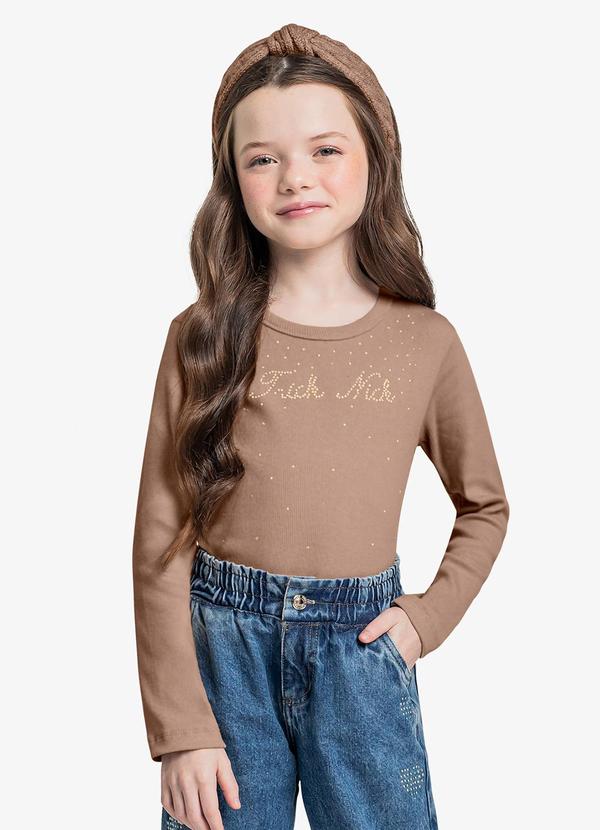 Vista 2 Blusa Manga Longa Marrom Trick Nick Trick Nick