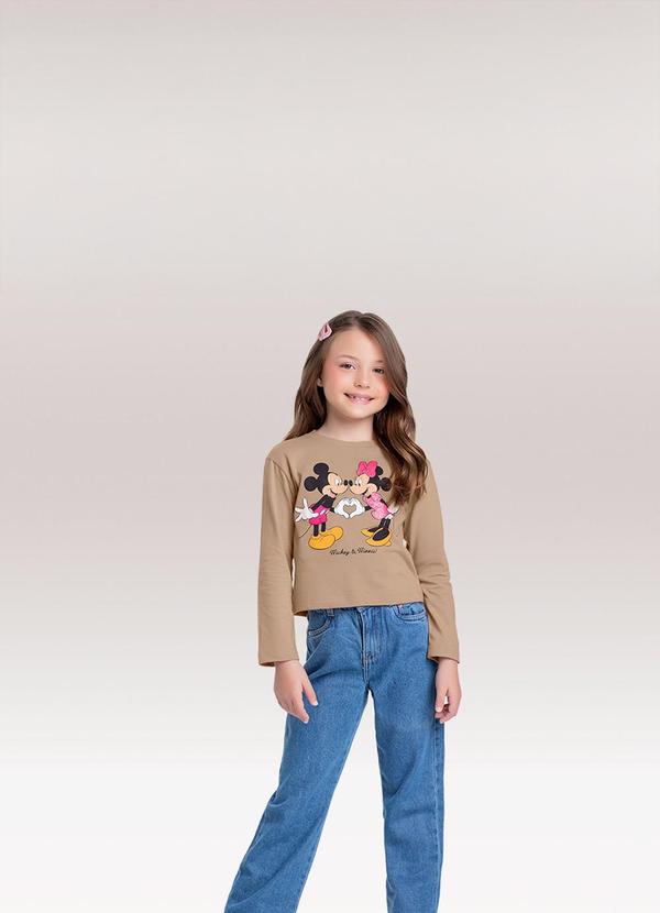 Blusa Manga Longa Minnie Bege