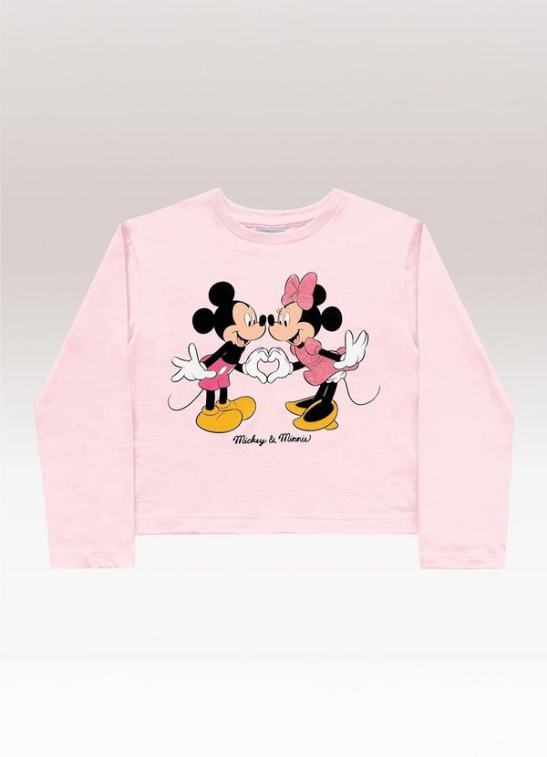 Blusa Manga Longa Minnie Rosa