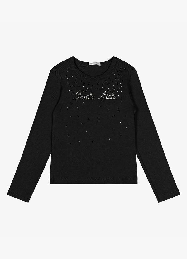 Vista 2 Blusa Manga Longa Preto Lunender Lunender