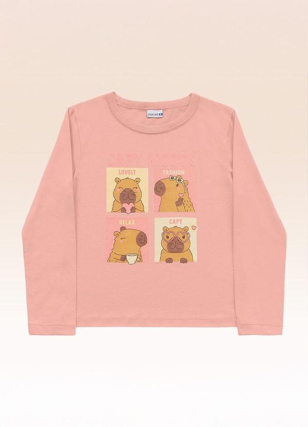 Blusa Manga Longa Rosa