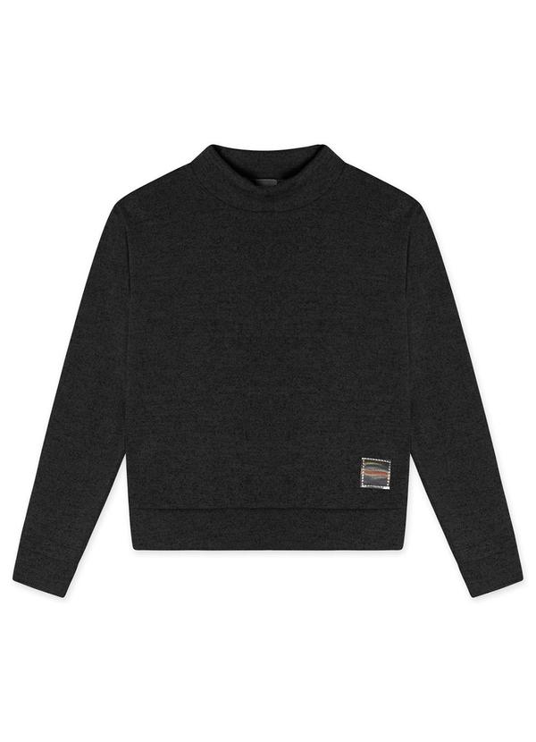 Vista 2 Blusa Manga Longa Tricot Infantil Preto Marisol Marisol