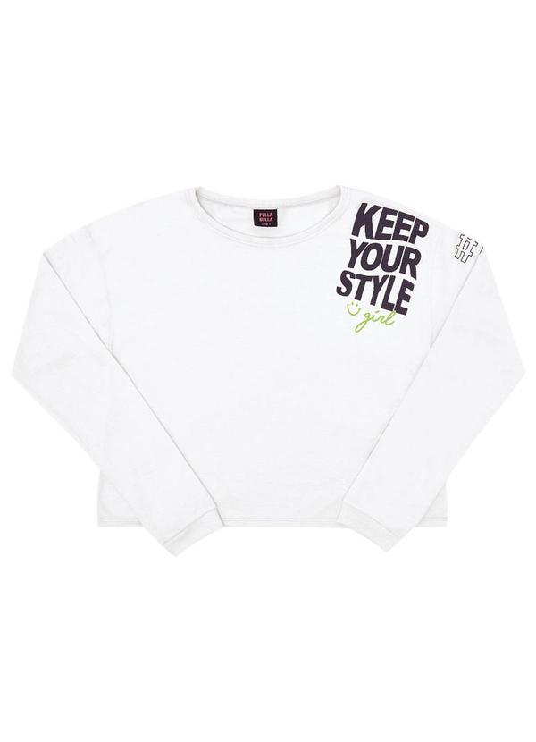Blusa Meia Malha Menina Branco