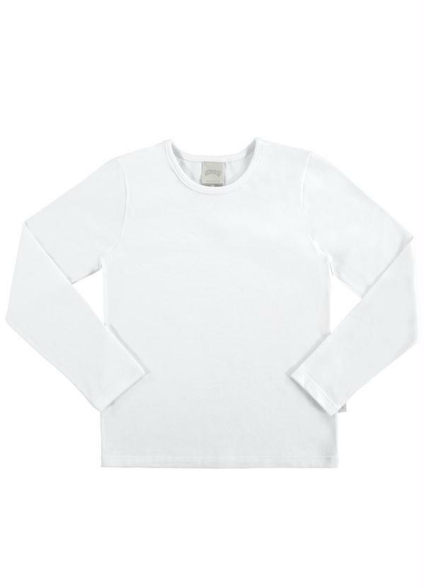 Vista 2 Blusa Meia Malha Penteada Branco Alakazoo Alakazoo
