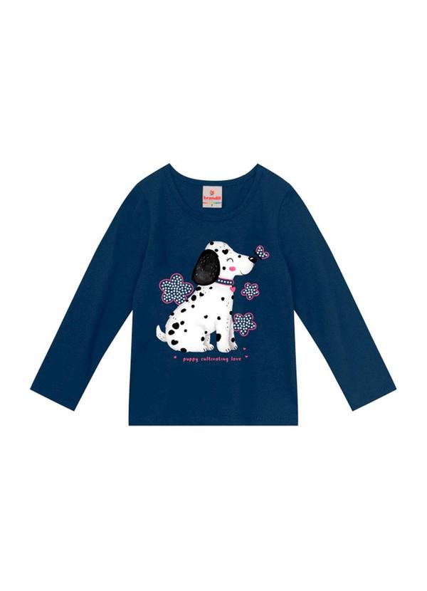 Blusa Menina de Cachorrinhos Azul