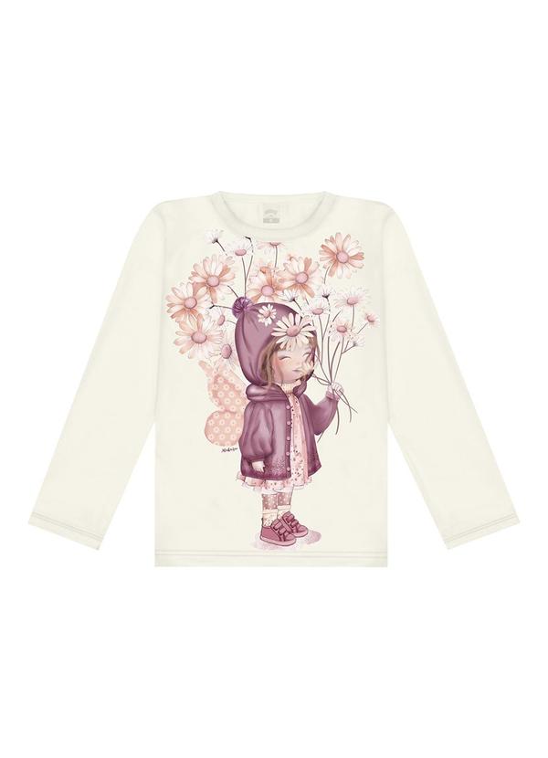 Vista 2 Blusa Menina de Mangas Longas com Strass Rosa Alakazoo Alakazoo