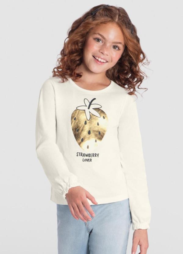 Blusa Menina de Moranguinho Natural
