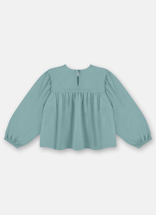 Vista 2 Blusa Menina em Meia Malha Azul Up Baby Up Baby