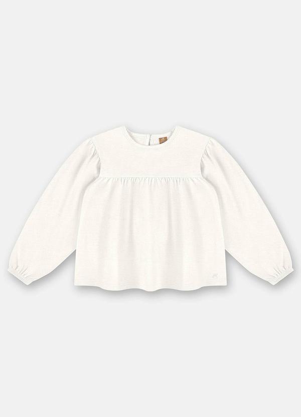 Vista 2 Blusa Menina em Meia Malha Bege Up Baby Up Baby
