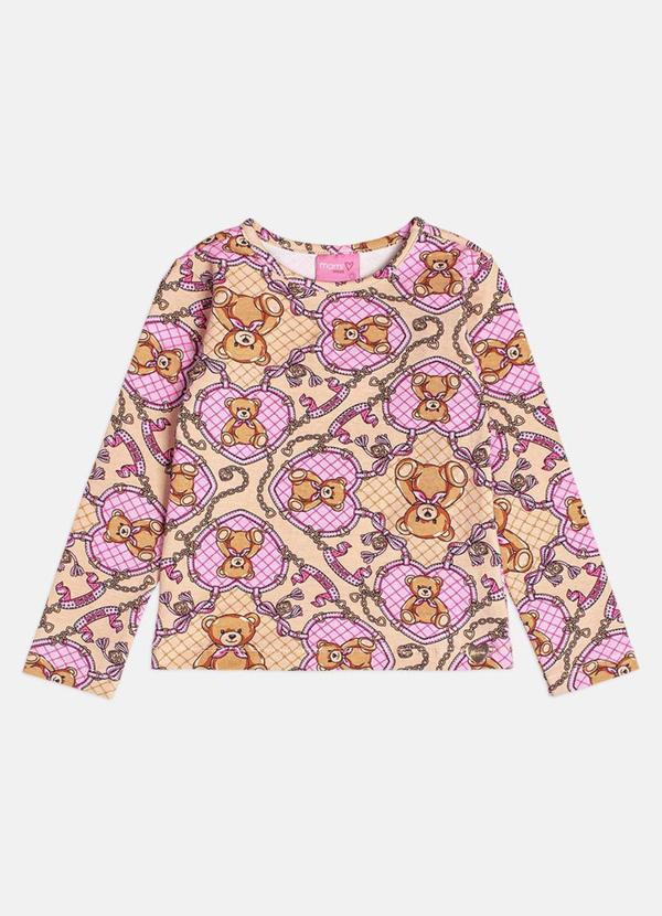 Blusa Menina Infantil Manga Longa de Ursinha