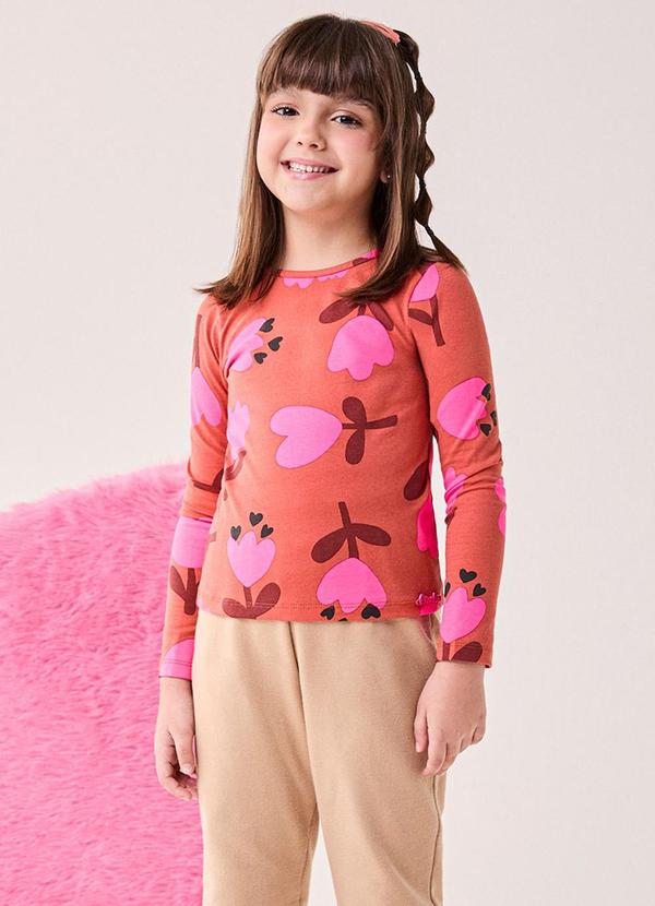 Blusa Menina Manga Longa de Tupilas Marrom