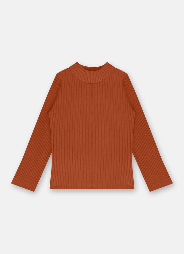 Vista 2 Blusa Menina Ribana Canelada Marrom Up Baby Up Baby