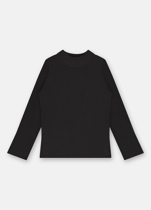 Vista 2 Blusa Menina Ribana Canelada Preto Up Baby Up Baby