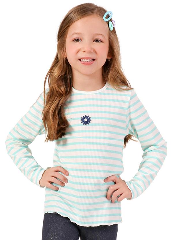 Vista 2 Blusa Ml com Patch Flor Branco Tink Bink Tink Bink