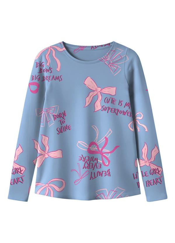 Blusa Mullet Lacinhos Azul Pastel