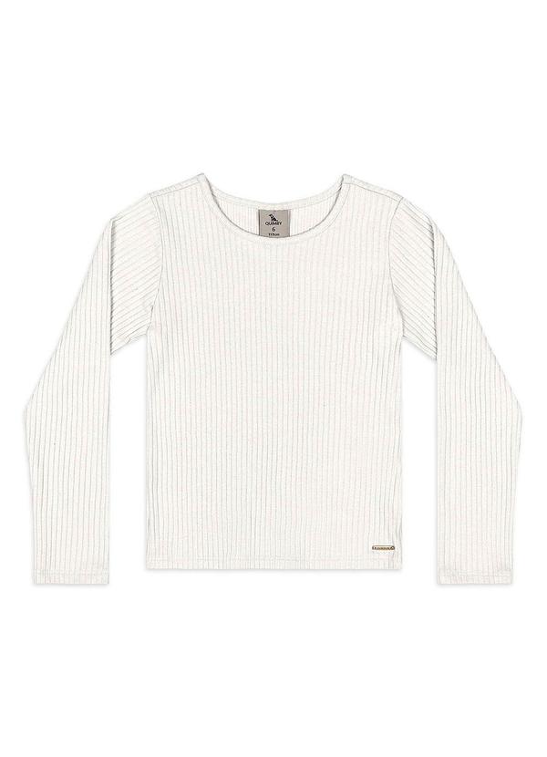 Blusa Ribana Canelada Manga Longa Branco