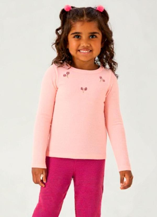 Blusa Ribana com Elastano Leve Rosa
