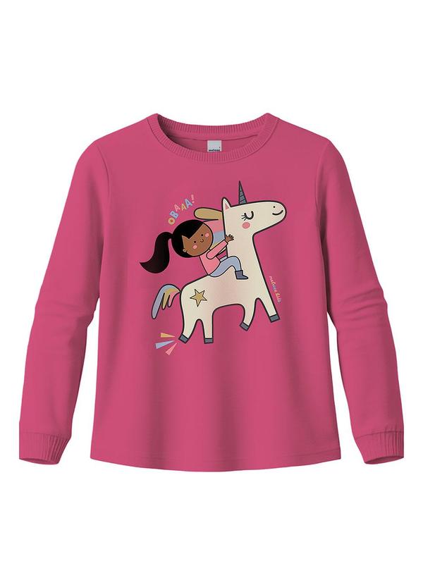 Blusa Unicórnio com Glitter Rosa