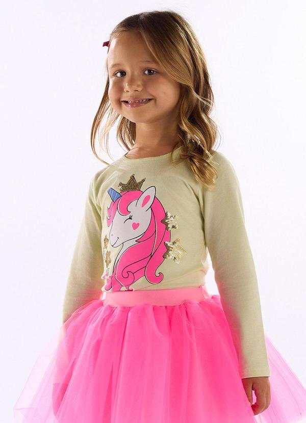 Blusa Unicórnio Manga Longa Verde