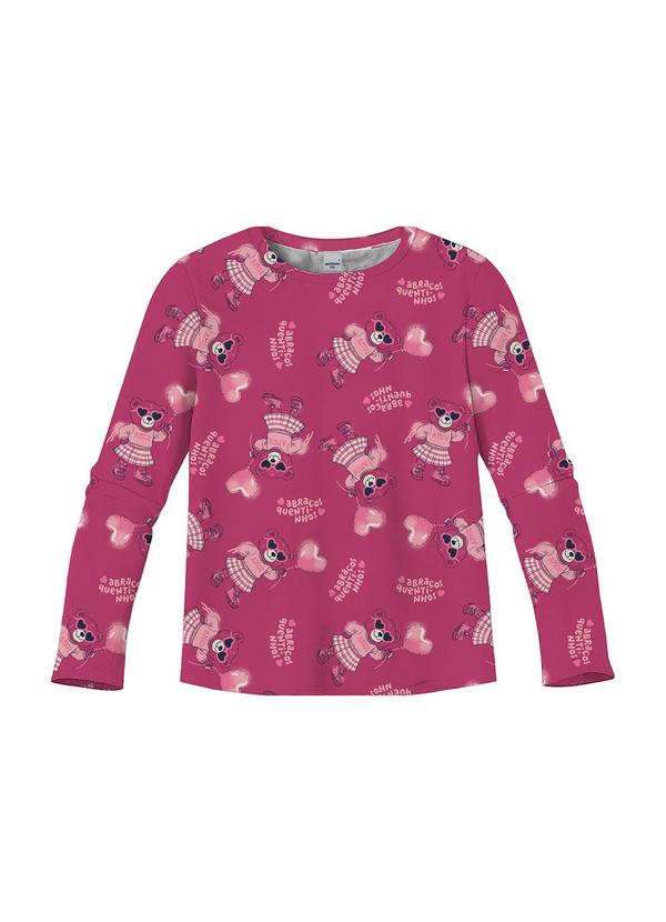 Blusa Ursinhos em Cotton Rosa Escuro