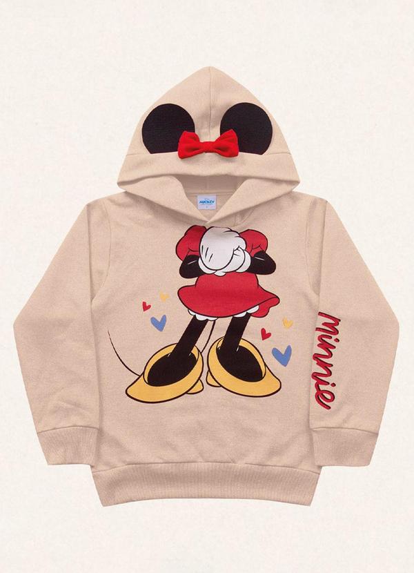 Blusão com Capuz Minnie Bege
