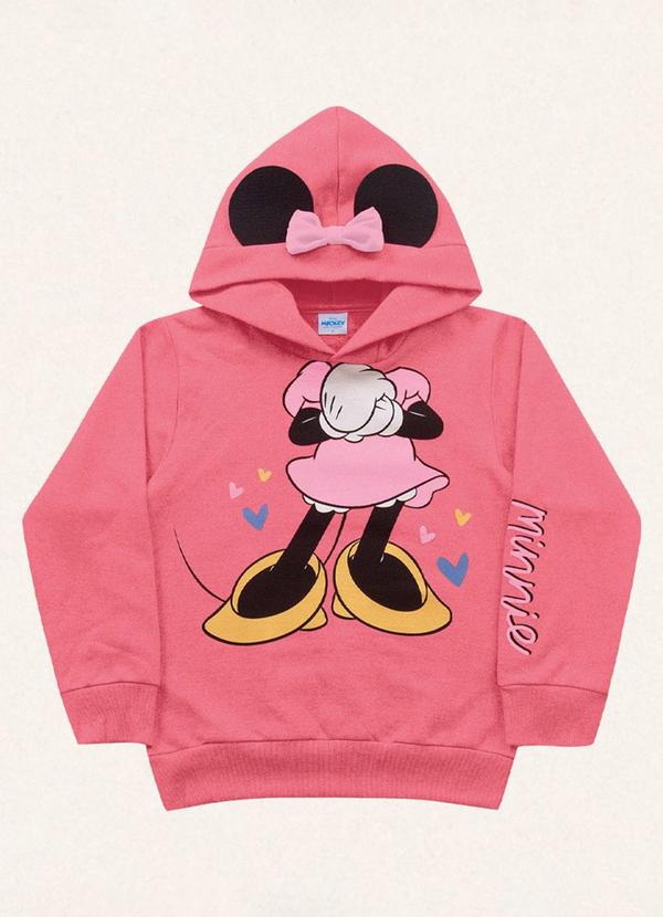 Blusão com Capuz Minnie Rosa
