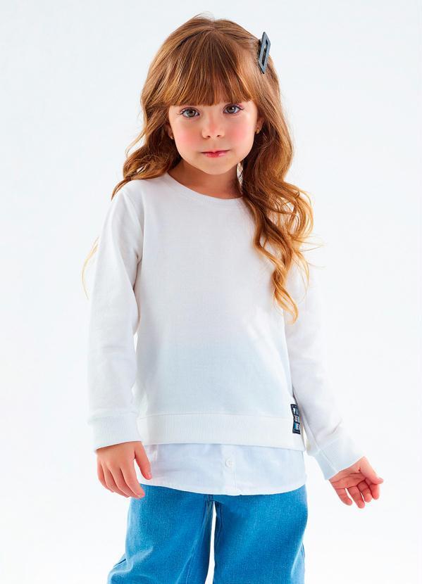 Vista 2 Blusão Infantil Menina em Moletom Bege Up Baby Up Baby