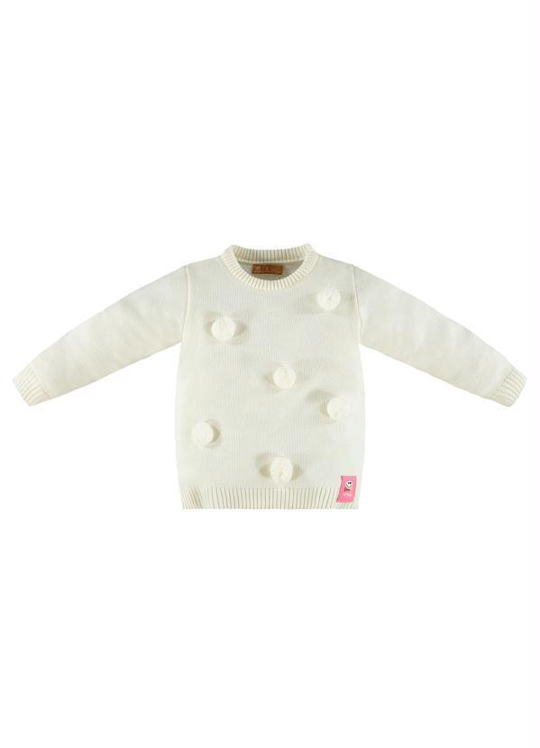 Blusão Menina Infantil em Tricot Bege
