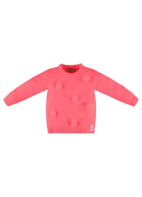 Blusão Menina Infantil em Tricot Rosa