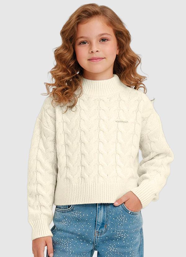 Blusão Suéter em Tricô Off White
